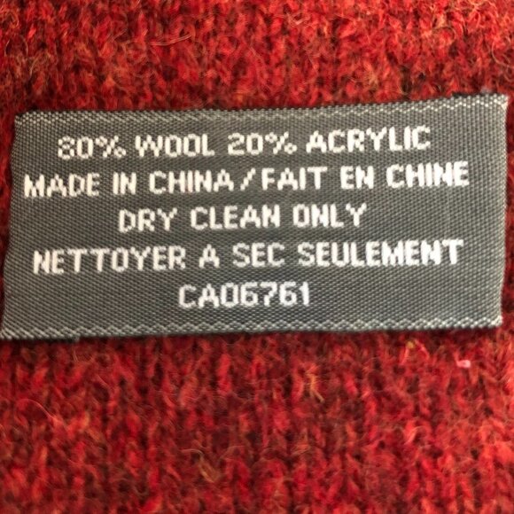 Vintage Wool + Acrylic Scarf w Cut-out Design Rust Blend Size OS - Picture 8 of 9